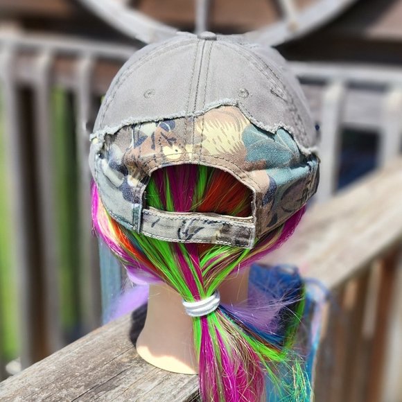 Ladies Moss Green & Camo BLING Hat NEW - Picture 4 of 4